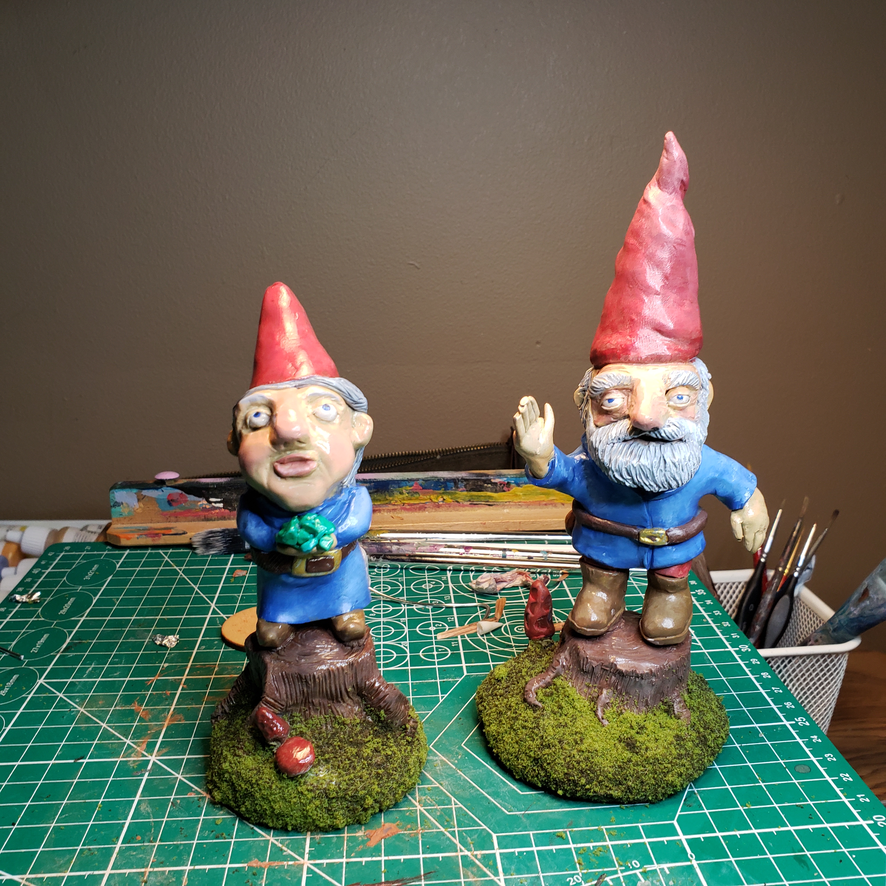 Finished gnomes on the workbench